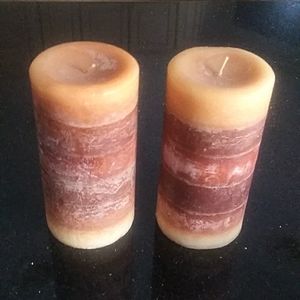 Two Capri Wax Pillar Candles